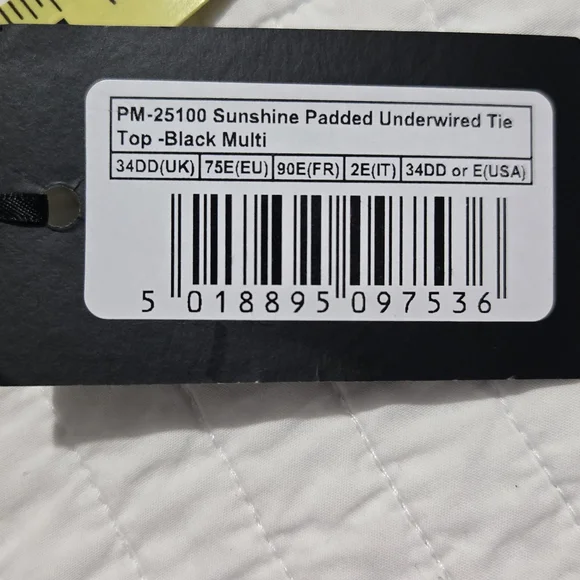 Black Floral Tie-Knot Women's Bikini Top in Multicolor - Picture 7 of 8